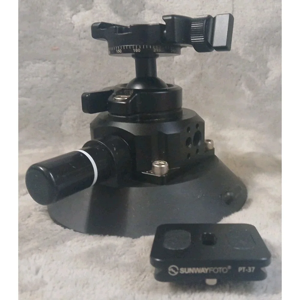 SUNWAYFOTO BS-01 Suction‎ Mount Ballhead Camera Phone Holder Inc. Plate PT-37